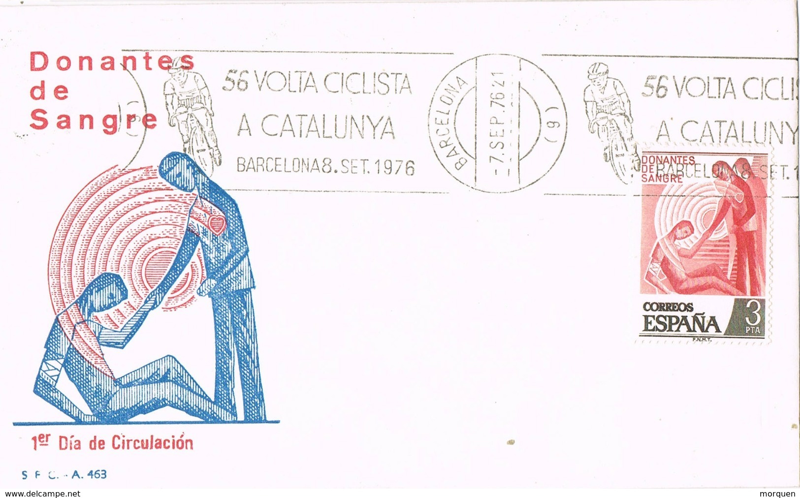 34350. Carta BARCELONA 1976. Rodillo Especial 56 Volta Ciclista Catalunya. Ciclismo - Cartas & Documentos