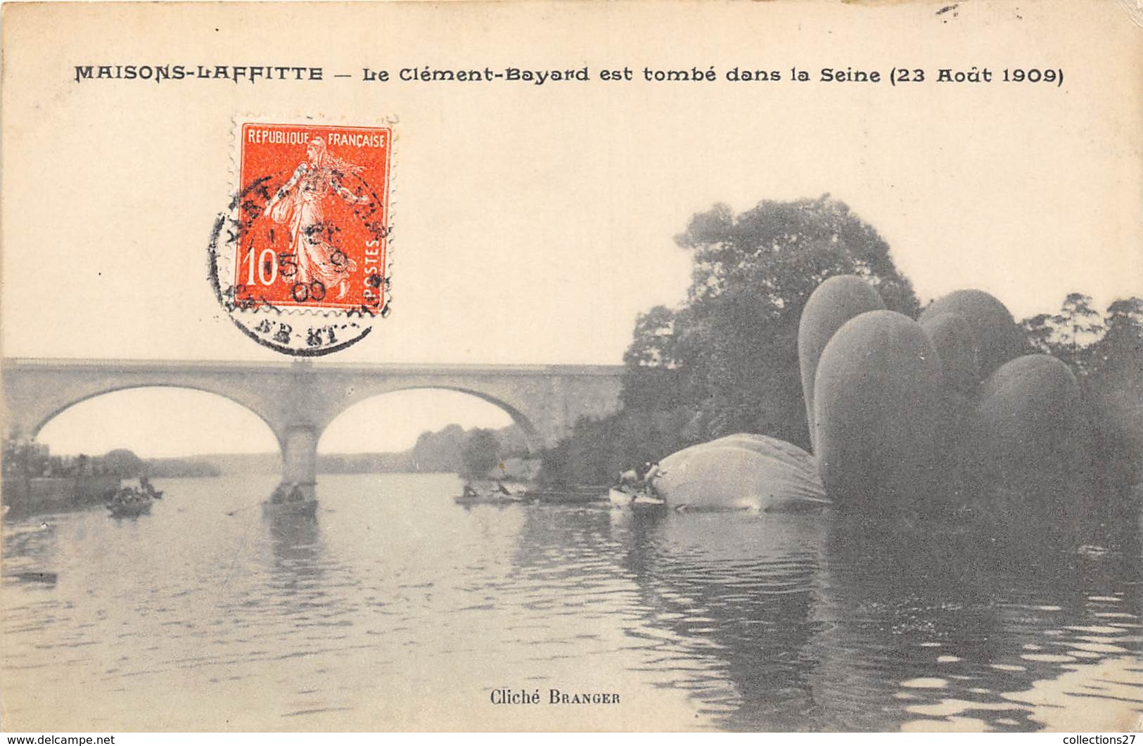 78-MAISON-LAFFITTE- LE CLEMENT -BAYARD EST TOMBE DANS LA SEINE 23 AOUT 1909 - Maisons-Laffitte