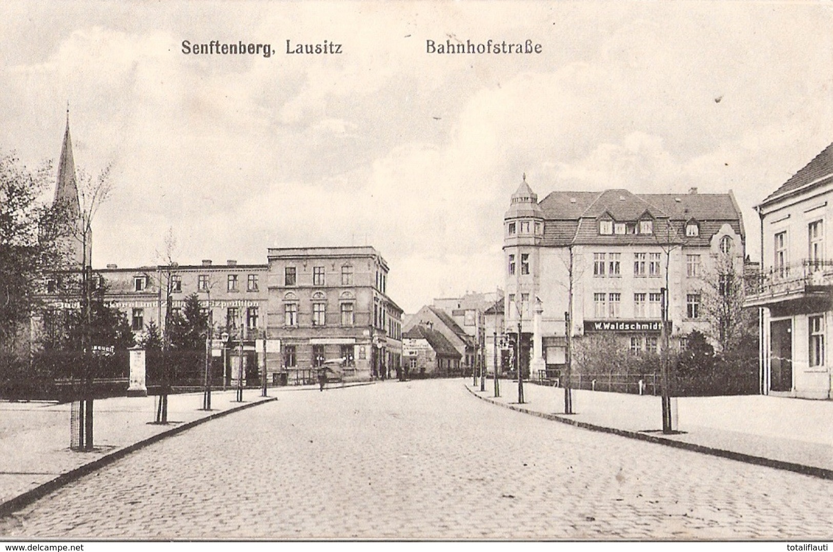 SENFTENBERG Bahnhofstraße W Waldschmidt Buchdruckerei U Zeitungs Expedition Gelaufen 7.7.1915 - Senftenberg