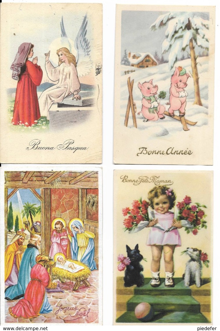 Beau Lot De 40 Cartes Postales Diverses De Voeux ( Noël, Nouvel-an. Paques. Anniversaire ) - Toutes Scannées - Autres & Non Classés