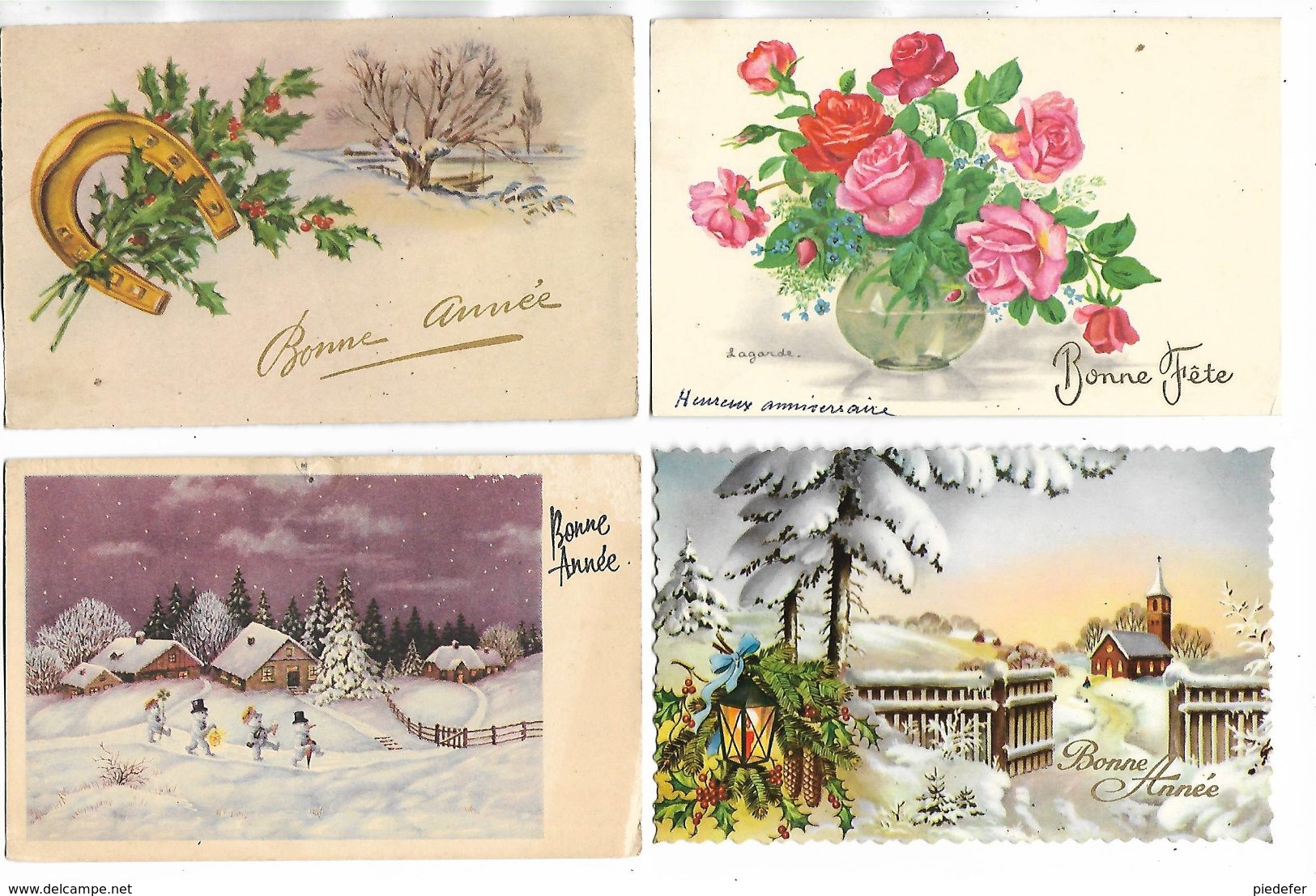 Beau lot de 40 cartes postales diverses de voeux ( Noël, Nouvel-an. Paques. anniversaire ) - Toutes scannées