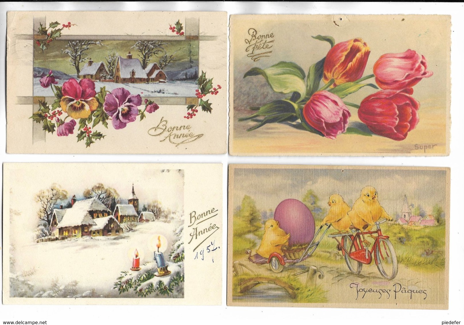Beau lot de 40 cartes postales diverses de voeux ( Noël, Nouvel-an. Paques. anniversaire ) - Toutes scannées