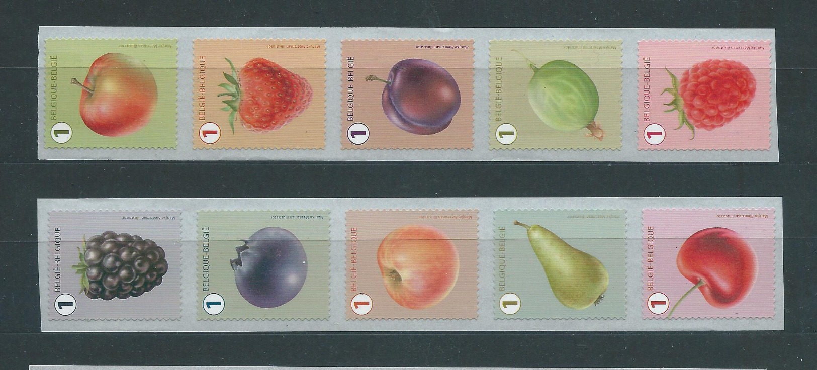 Timbres Rouleaux Rolzegels Fruits Petite Dentelure Pomme Queue Kleine Tanding VF 9,2 € - Coil Stamps