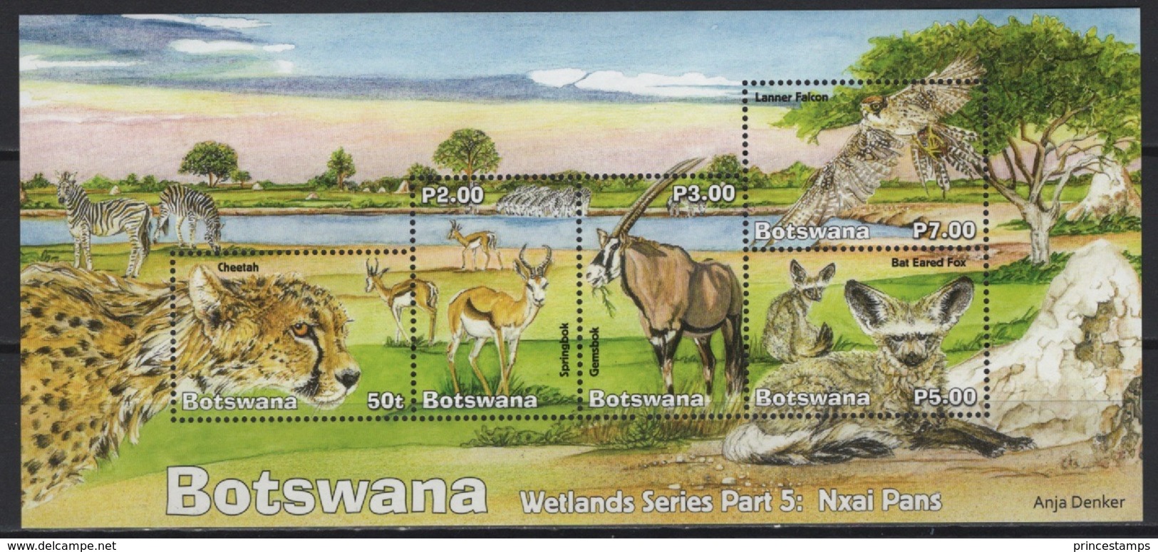 Botswana (2019) - Block -  /  Endangered Wild Cats - Birds Of Prey - Fox - Wild Cat - African Fauna - Big Cats (cats Of Prey)