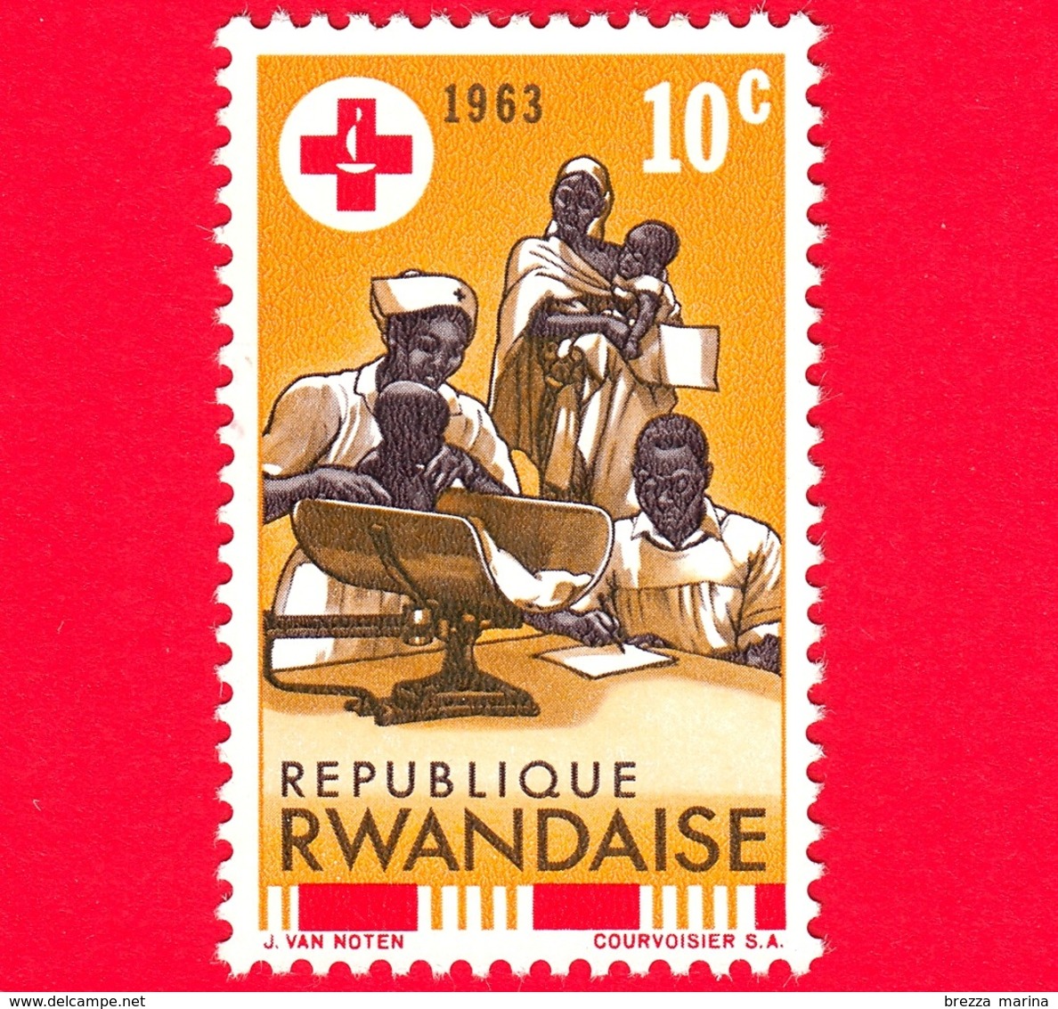 Nuovo - MNH - RWANDA - 1963 - Centenario Della Croce Rossa - Infant Welfare - 10 - Nuovi