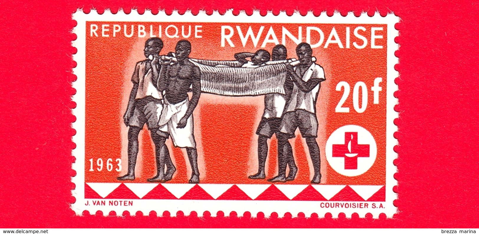 Nuovo - MNH - RWANDA - 1963 - Centenario Della Croce Rossa - Assistenza Sanitaria - 20 - Nuovi