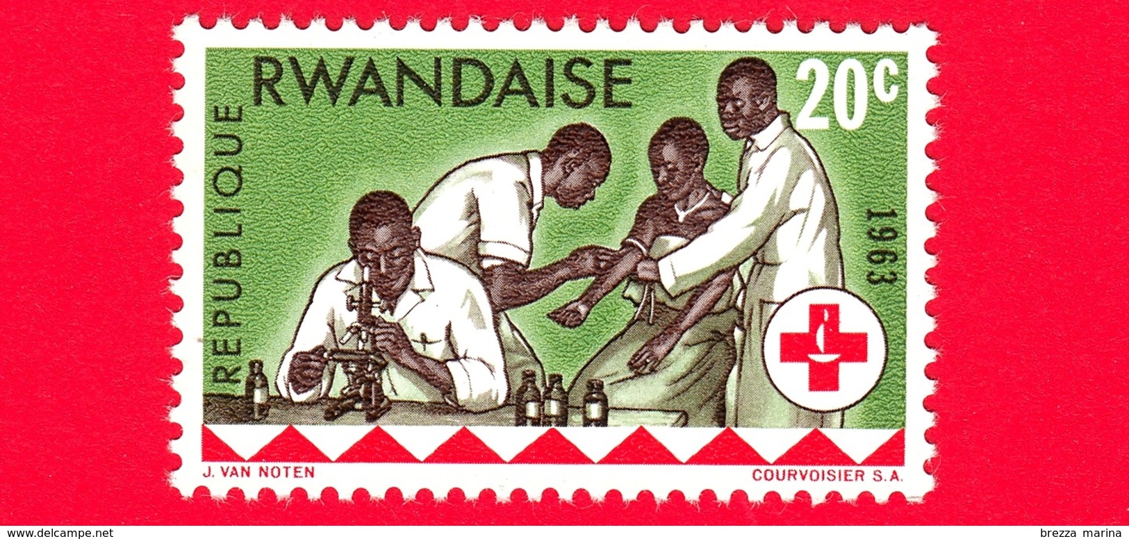 Nuovo - MNH - RWANDA - 1963 - Centenario Della Croce Rossa - Donazione Di Sangue - 20 - Nuovi