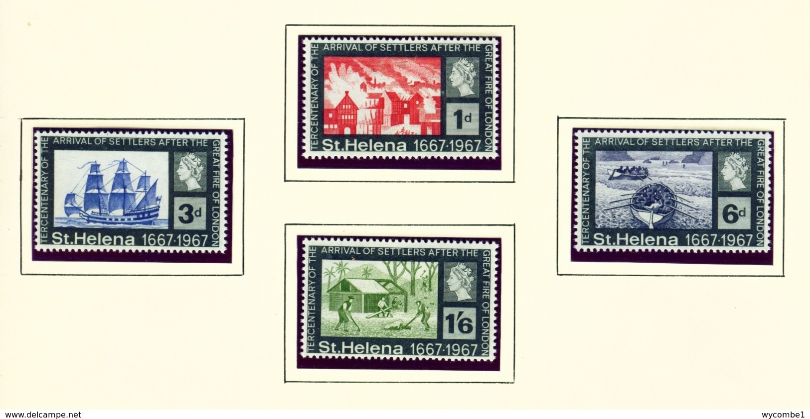 ST HELENA - 1967 First Settlers Arrival Set Unmounted/Never Hinged Mint - Saint Helena Island