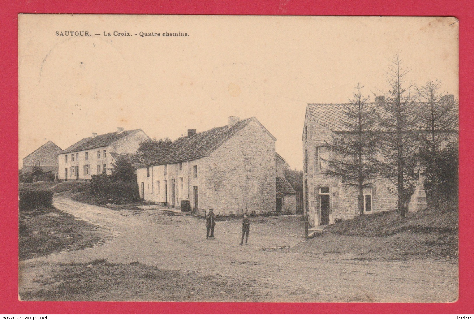 Sautour - La Croix - Quatre Chemins  -1930 ( Voir Verso ) - Philippeville