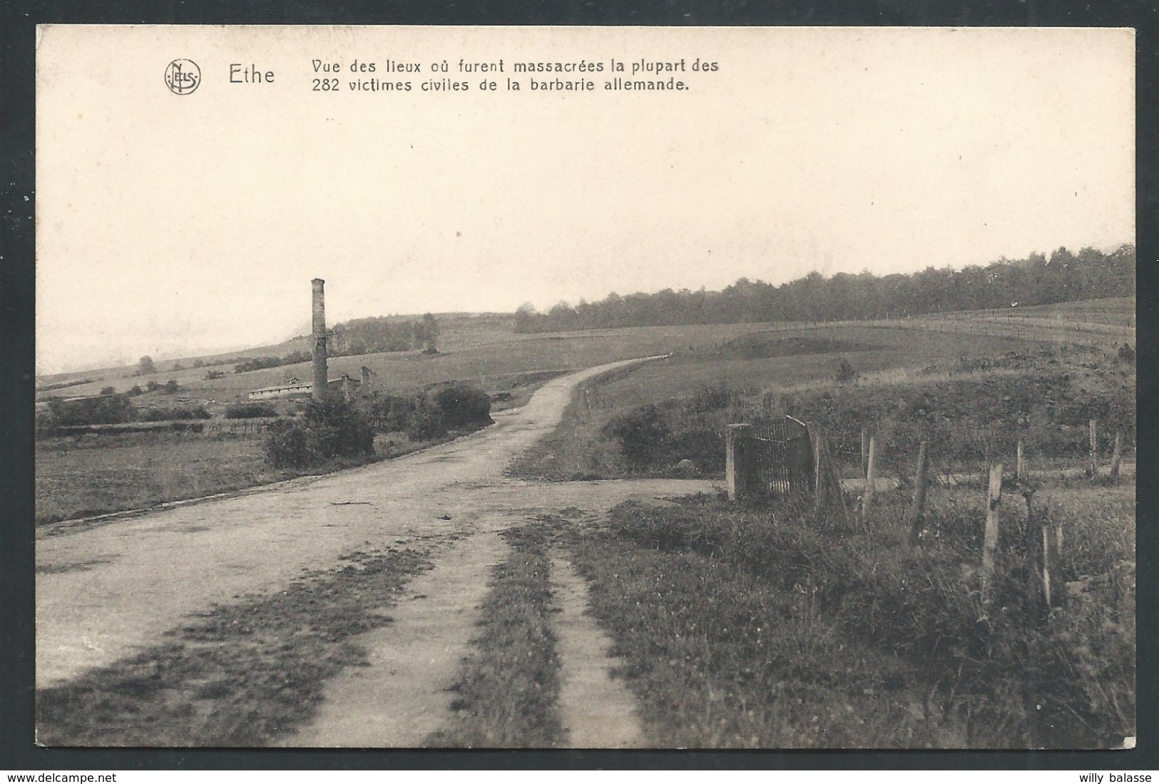 1.1. CPA - ETHE - Virton - Vue Des Lieux Où Furent Massacrées ... Barbarie Allemande - Guerre - Nels  // - Virton