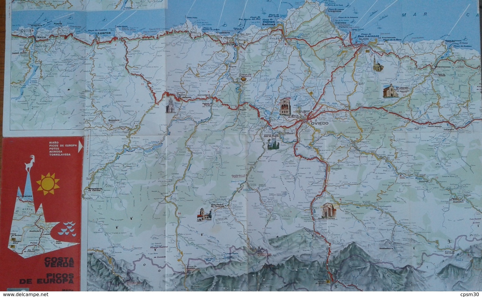 Carte Routière Régionale COSTA VERDE, Picos De Europa Par FIRESTONE Hispania - Cartes Géographiques