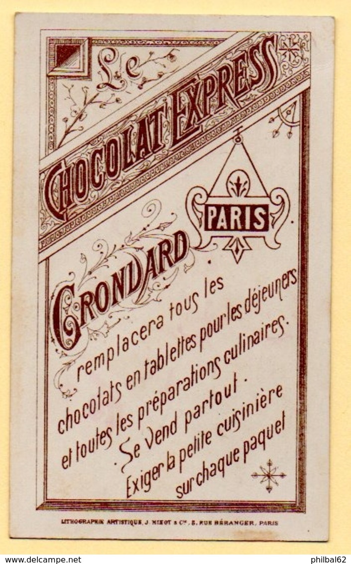 Trade Card. Chromo Chocolat Grondard. Jardin D'acclimatation, Les Tramways. Lithographie Artistique J.Minot. - Otros & Sin Clasificación