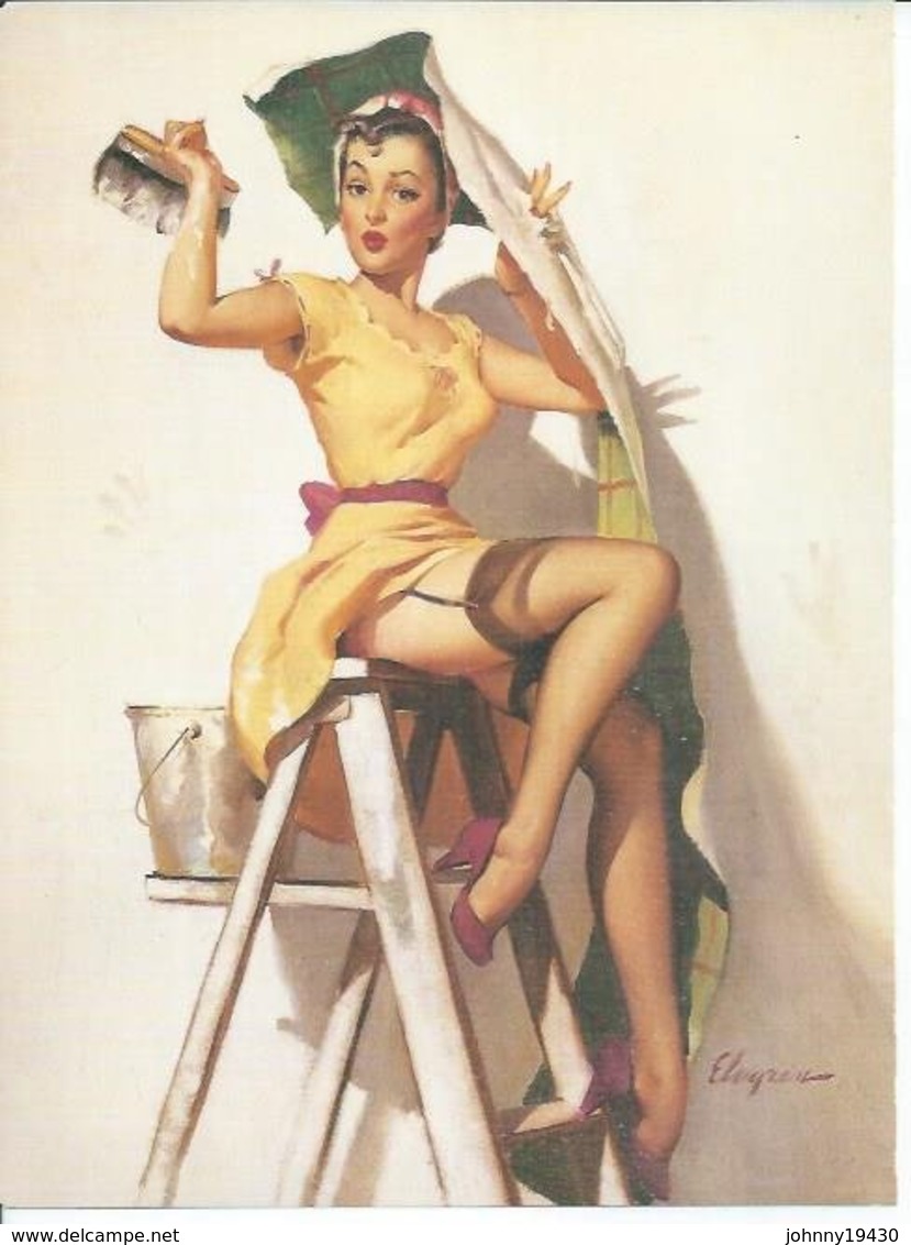 Format 16X22  - DESSIN: Gil ELVGREN ( PIN-UPS - EROTIQUE / NU / NUS / NUE / BAS - COLLANT ) Genre ASLAN - Autres & Non Classés