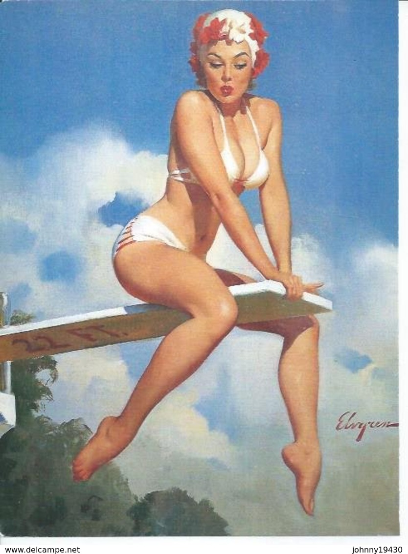 Format 16X22  - DESSIN: Gil ELVGREN ( PIN-UPS - EROTIQUE / NU / NUS / NUE / BAS - COLLANT ) Genre ASLAN - Andere & Zonder Classificatie