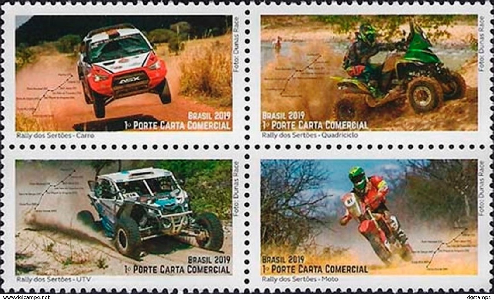 Brasil / Brazil 2019 ** Rally De Sertões. Emoción, Velocidad, Adrenalina. Autos, Motos, Quadra Track, Utv - Unused Stamps