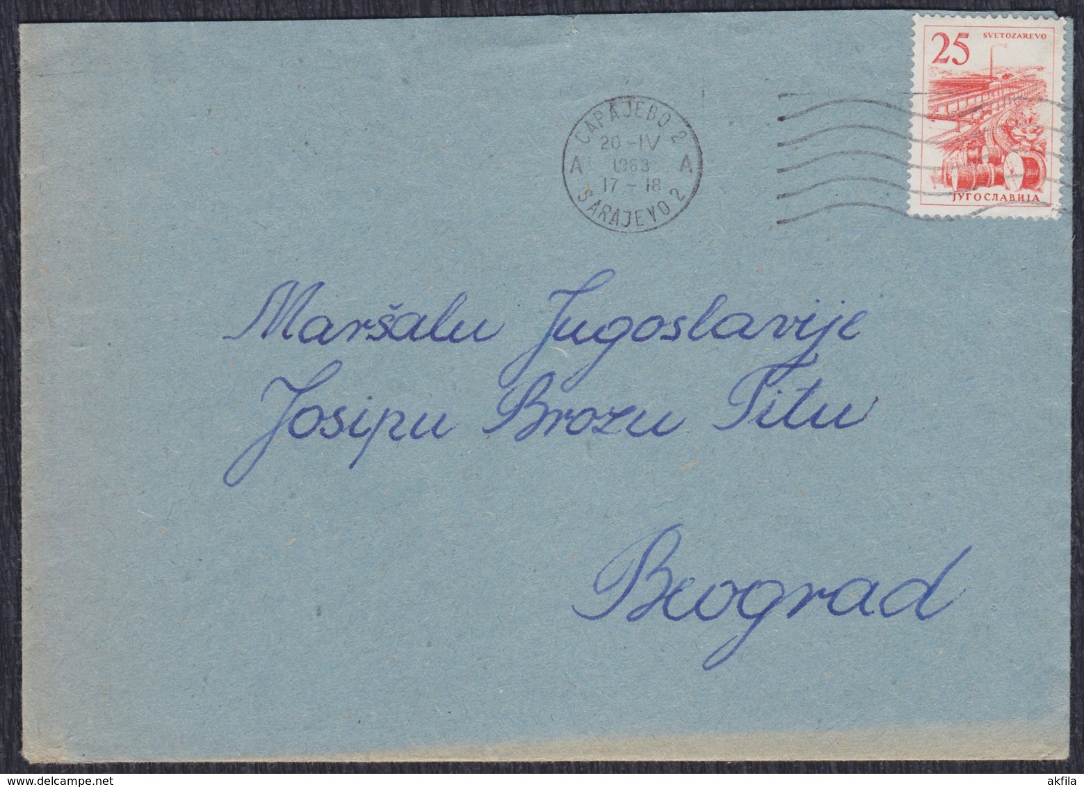 Yugoslavia 1963 Letter Sent To Marshal Josip Broz Tito - Briefe U. Dokumente