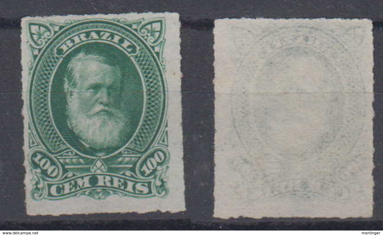 Brazil Brasil Mi# 42 (*) Mint 100R Dom Pedro 1877 - Unused Stamps