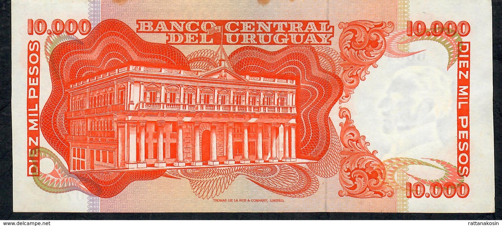 URUGUAY P53a 10.000 PESOS 1973 Serie A VF NO P.h. ! - Uruguay