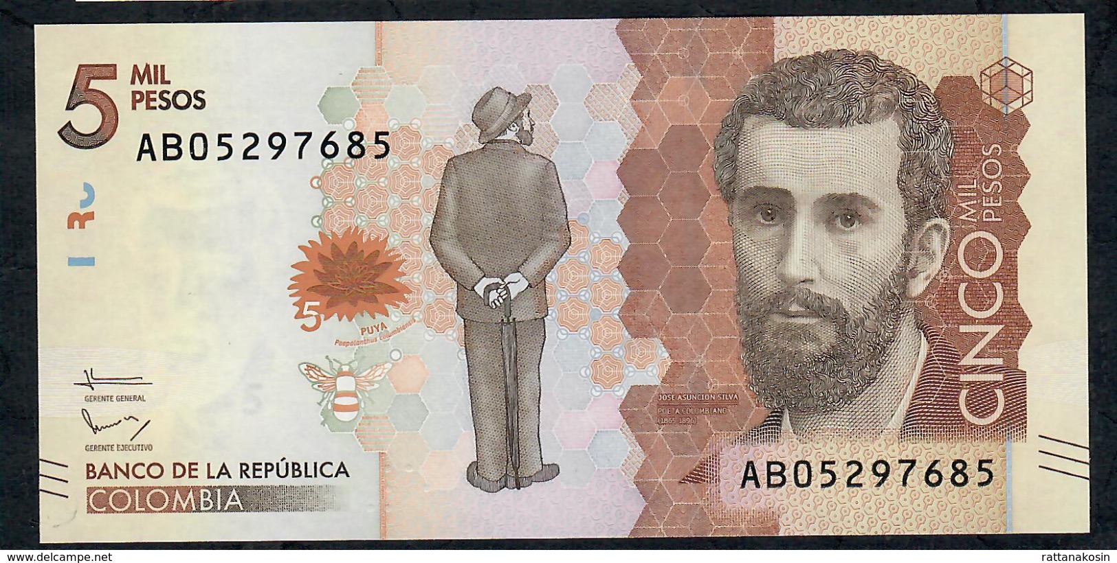 COLOMBIA P459a 5 MIL PESOS 19.8.2015  #AB UNC. - Colombia