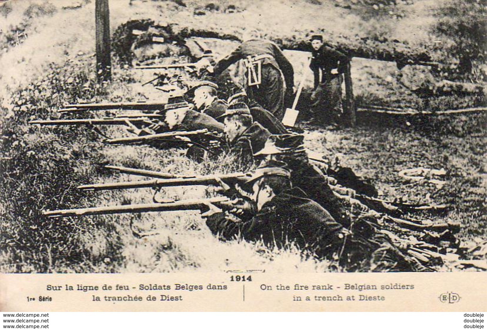 GUERRE 1914- 1918 WW1  Sur La Ligne De Feu- Soldats Belges Dans La Tranchée De Diest  ... - Guerra 1914-18