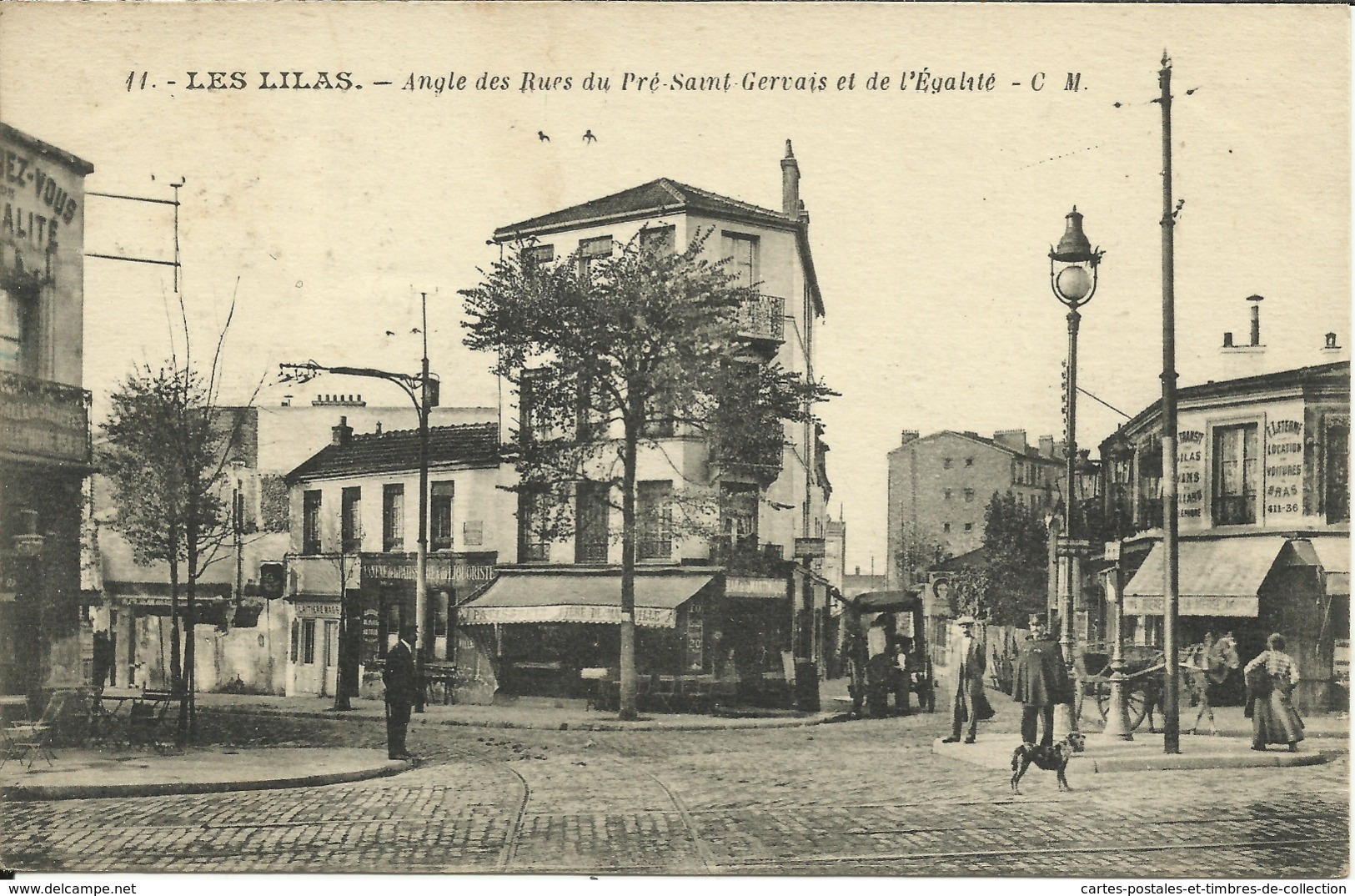 LES LILAS , Angle Des Rues Du Pré Saint Gervais Et De L' Egalité , CPA ANIMEE , 1925 - Les Lilas