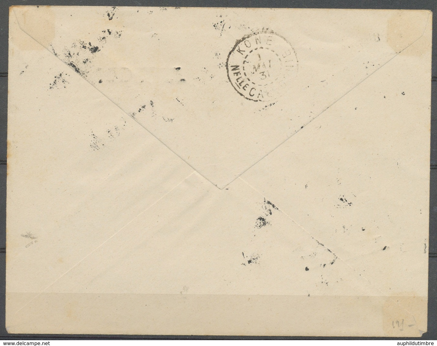 1931 Env. Nlle Calédonie: Nouméa-Koné, 10c + 15c Obl Nouméa, Griffe AVION X4850 - 1960-.... Brieven & Documenten