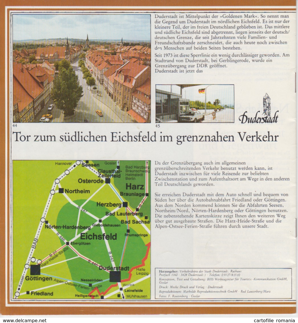 Germany - Duderstadt - 11 Pages - Illustrated Edition, Tourist Brochure Brochure Touristique - Niedersachsen