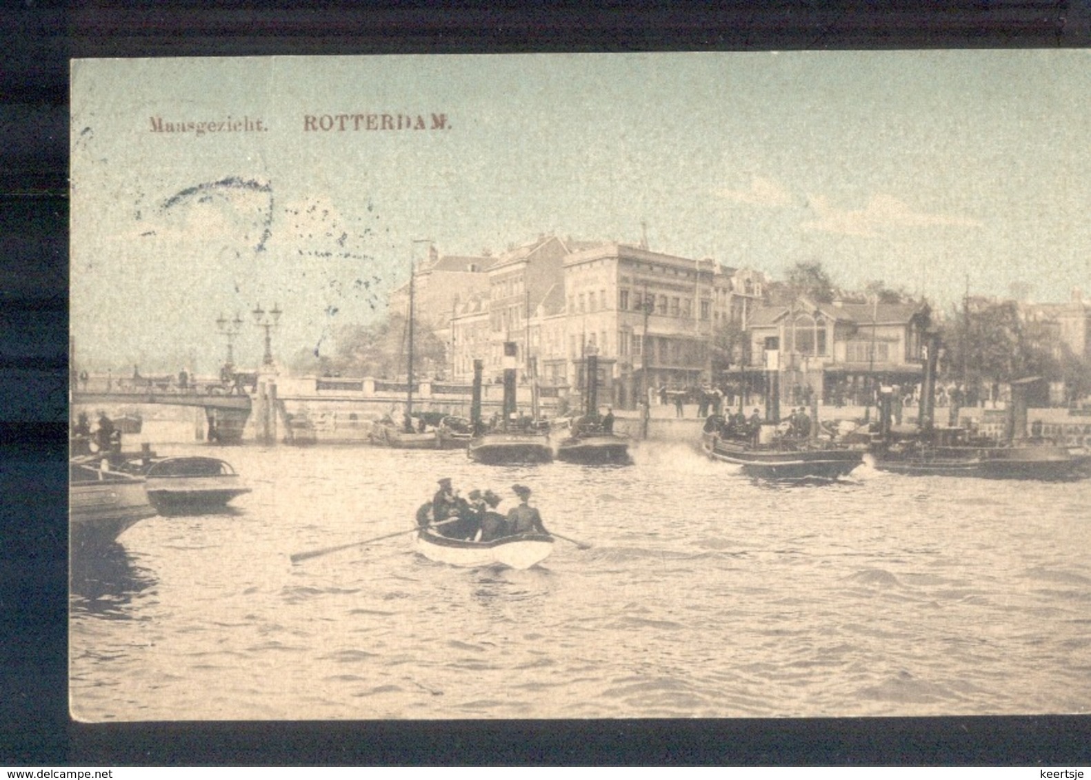 Rotterdam Maasgezicht Bootjes - 1913 Langebalk Station DP 1 - Rotterdam