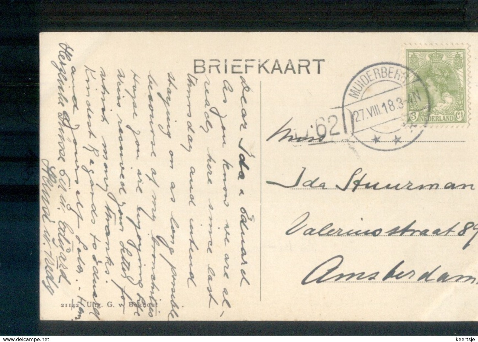 Muiderberg Langebalk - 1918 - Postal History