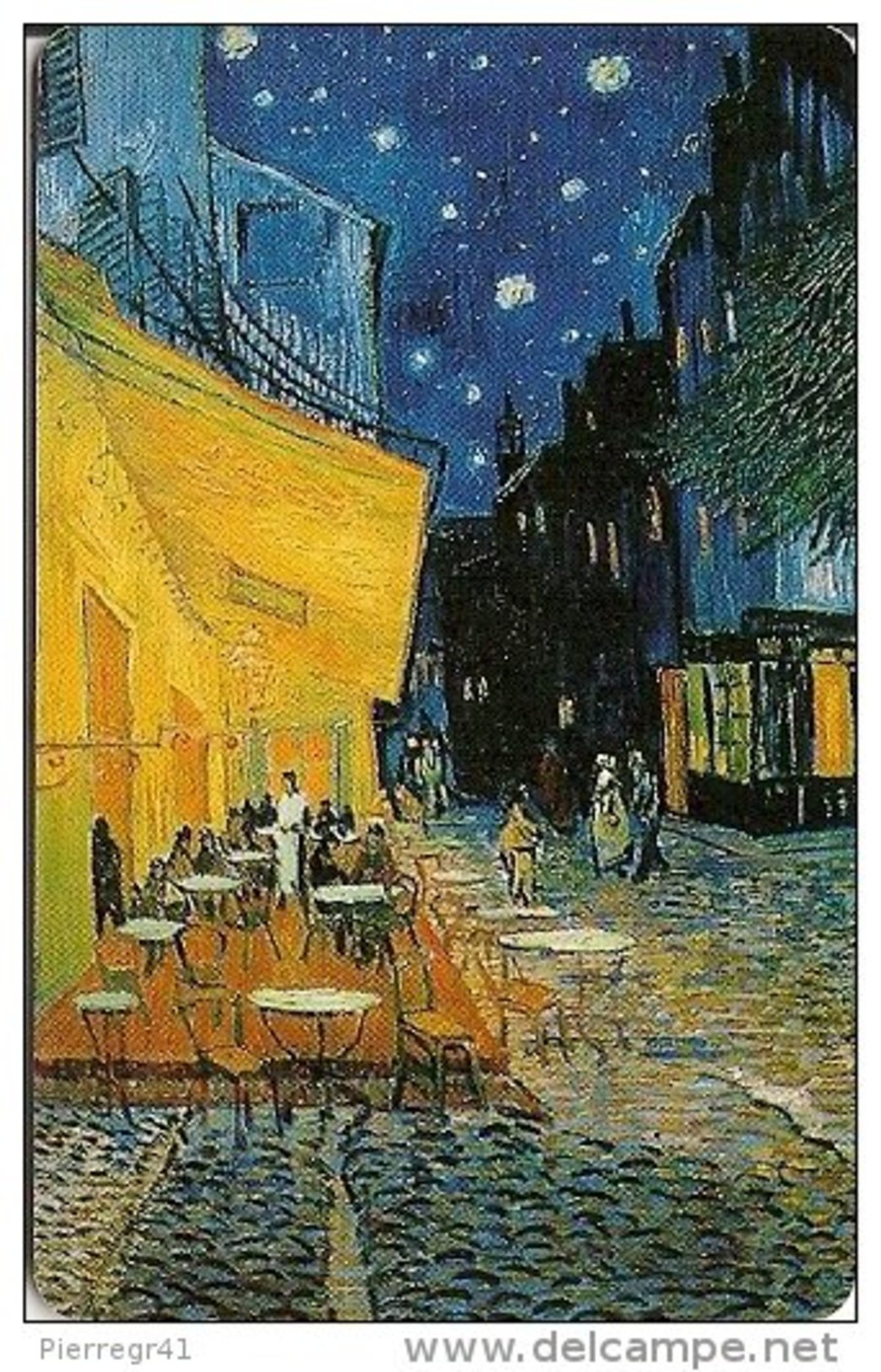 CARTE-PUCE-DEUTCH-12 DM-PD- 12/00-PEINTURE-VANGO GH-CAFE De La Place D ARLES Le SOIR-Utilisé-TBE - Pittura