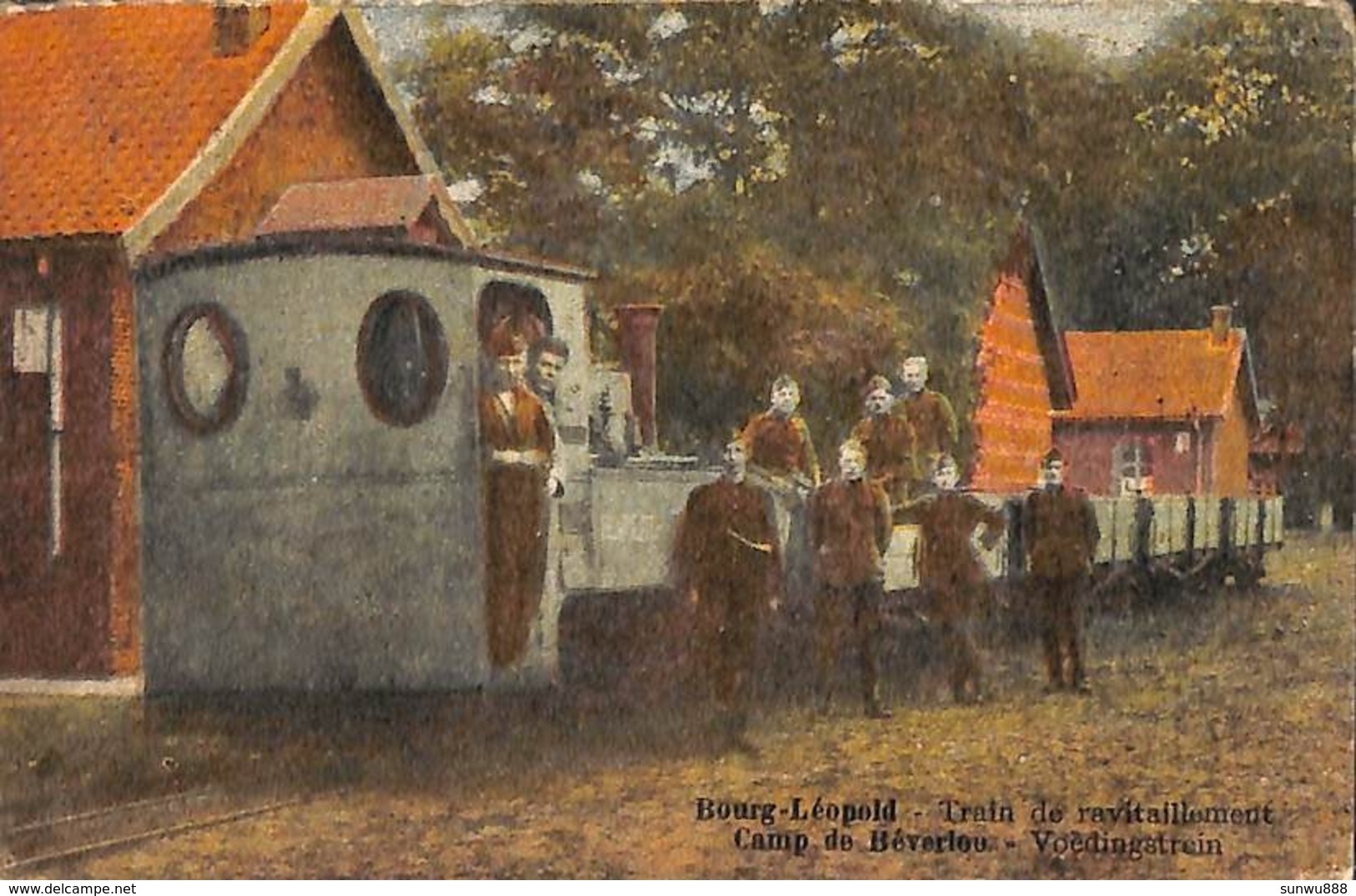 Camp De Beverloo Bourg-Léopold - Train De Ravitaillement Coedingstrein (animée, Colorisée 1930) - Leopoldsburg (Kamp Van Beverloo)