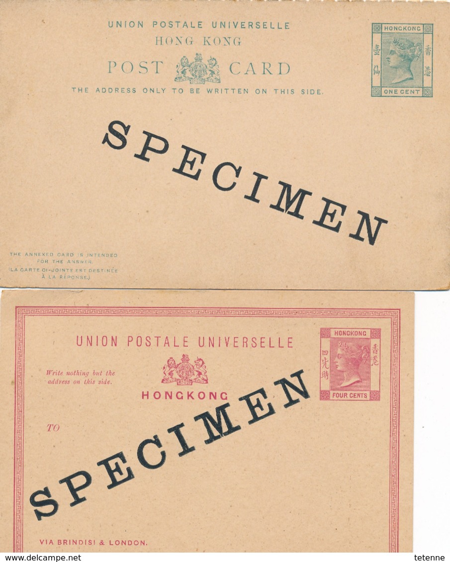 2 Entier Postaux HONG KONG Marque SPECIMEN - Sonstige - Asien