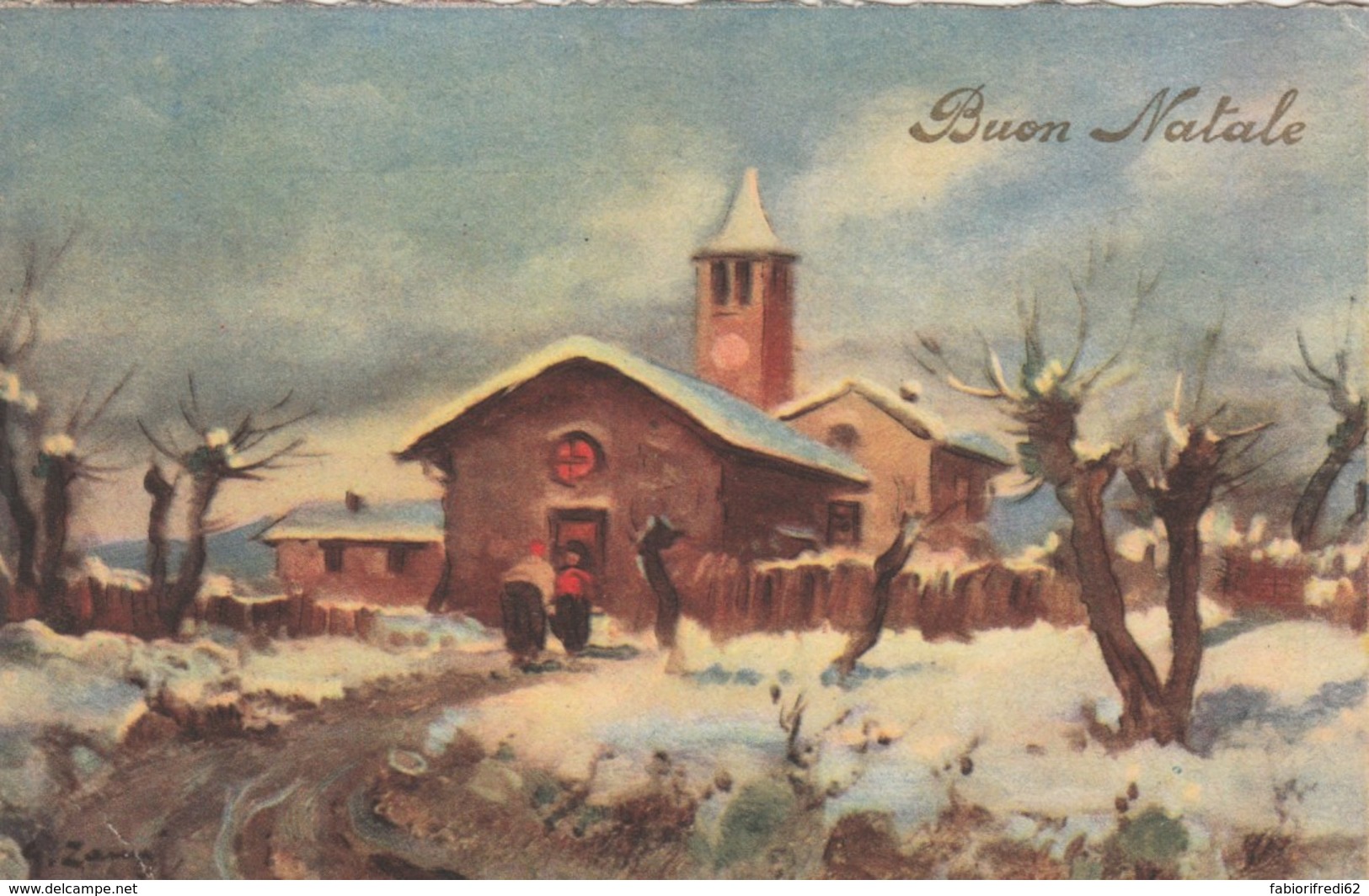 CARTOLINA BUON NATALE CIRCA 1940 C.30 (VX1469 - Altri & Non Classificati