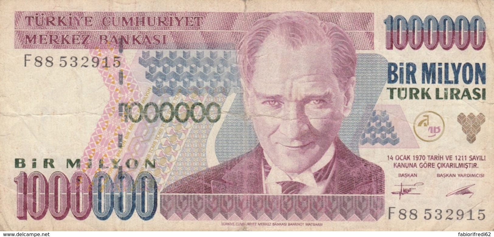 BANCONOTA TURCHIA 1000000 LIRA VF (VX1581 - Turkey