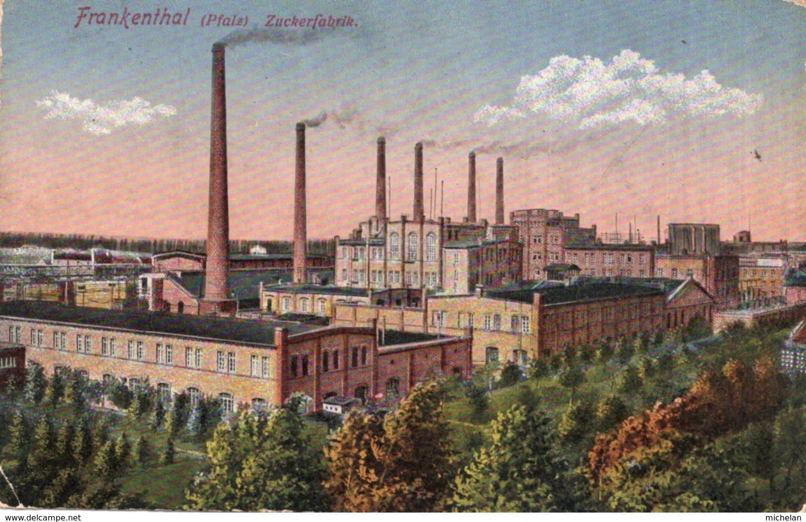 CPA   ALLEMAGNE---FRANKENTHAL ( PFALS ) ZUCKERFABRIK---1919 - Frankenthal