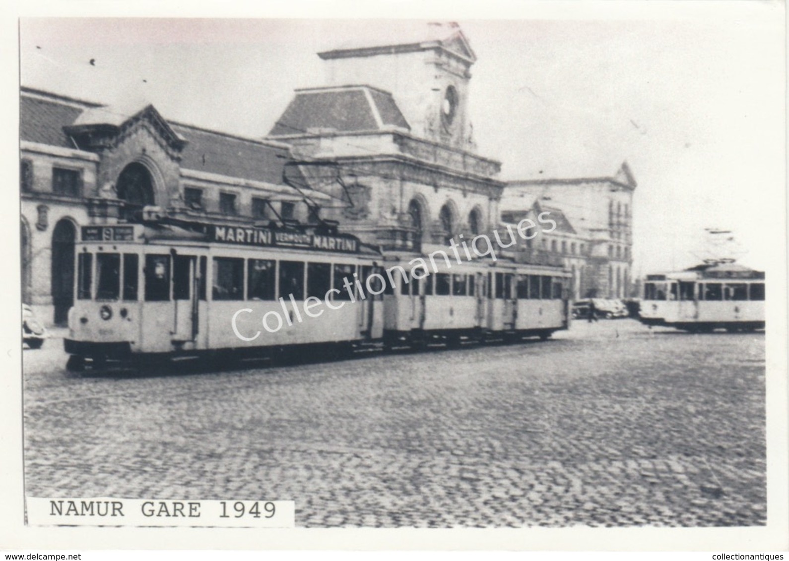 Photographie Retirage Tram Namur Gare 1949 - Luoghi