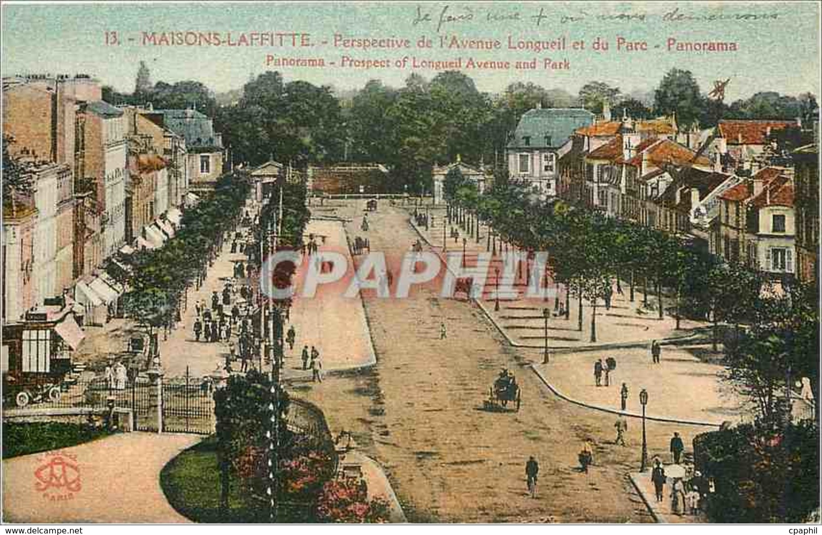 CPA Maisons Laffitte Perspective De L'Avenue Longueil Et Du Parc Panorama - Maisons-Laffitte