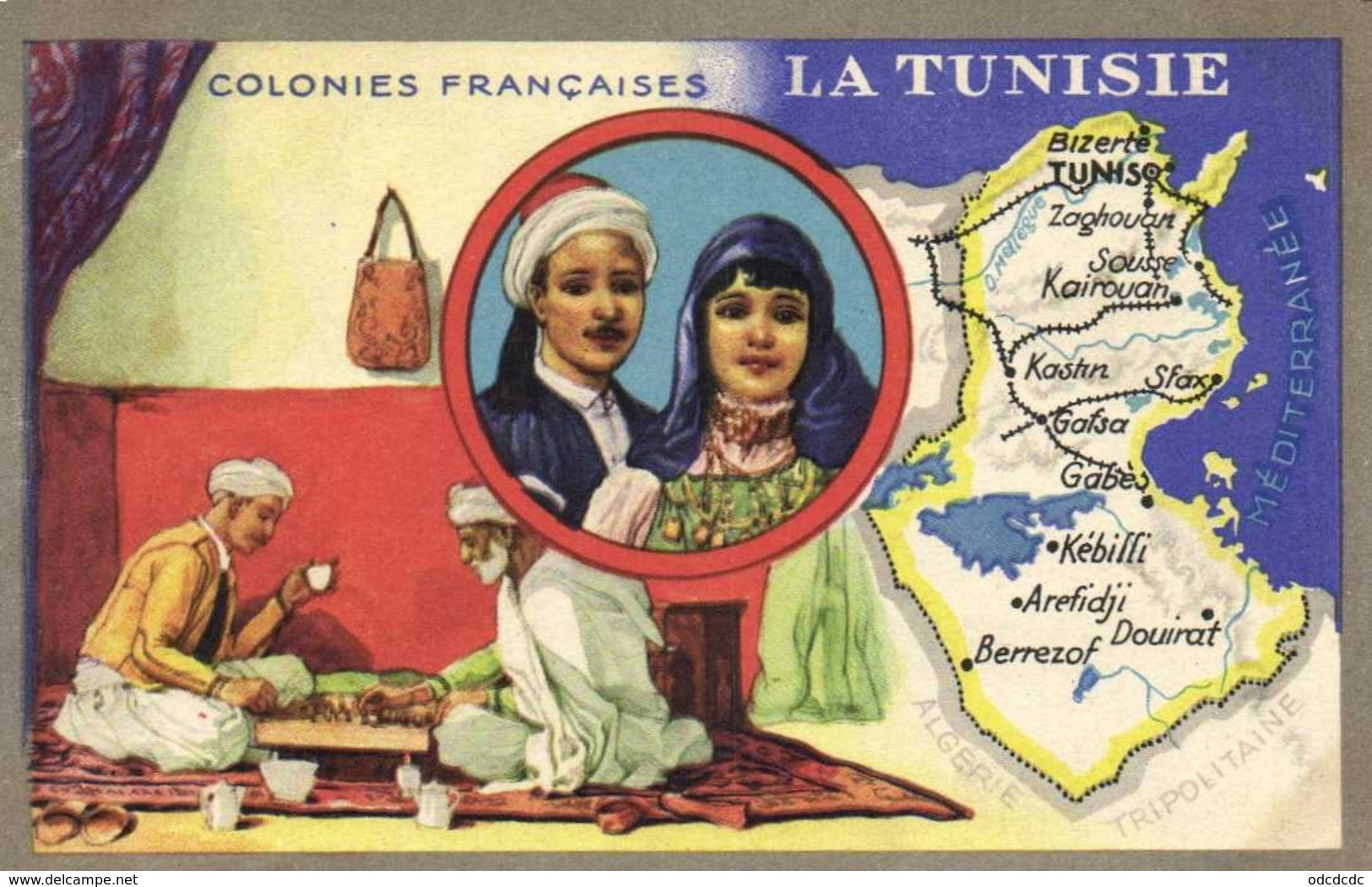 COLONIES FRANCAISES LA TUNISIE  Plan + Vues  RV  Edit Profuits Du Lion Noir Description - Tunisia