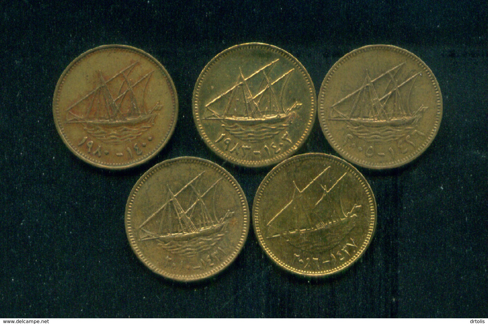 KUWAIT / 10 FILS / 5 DIFFERENT COINS - Kuwait