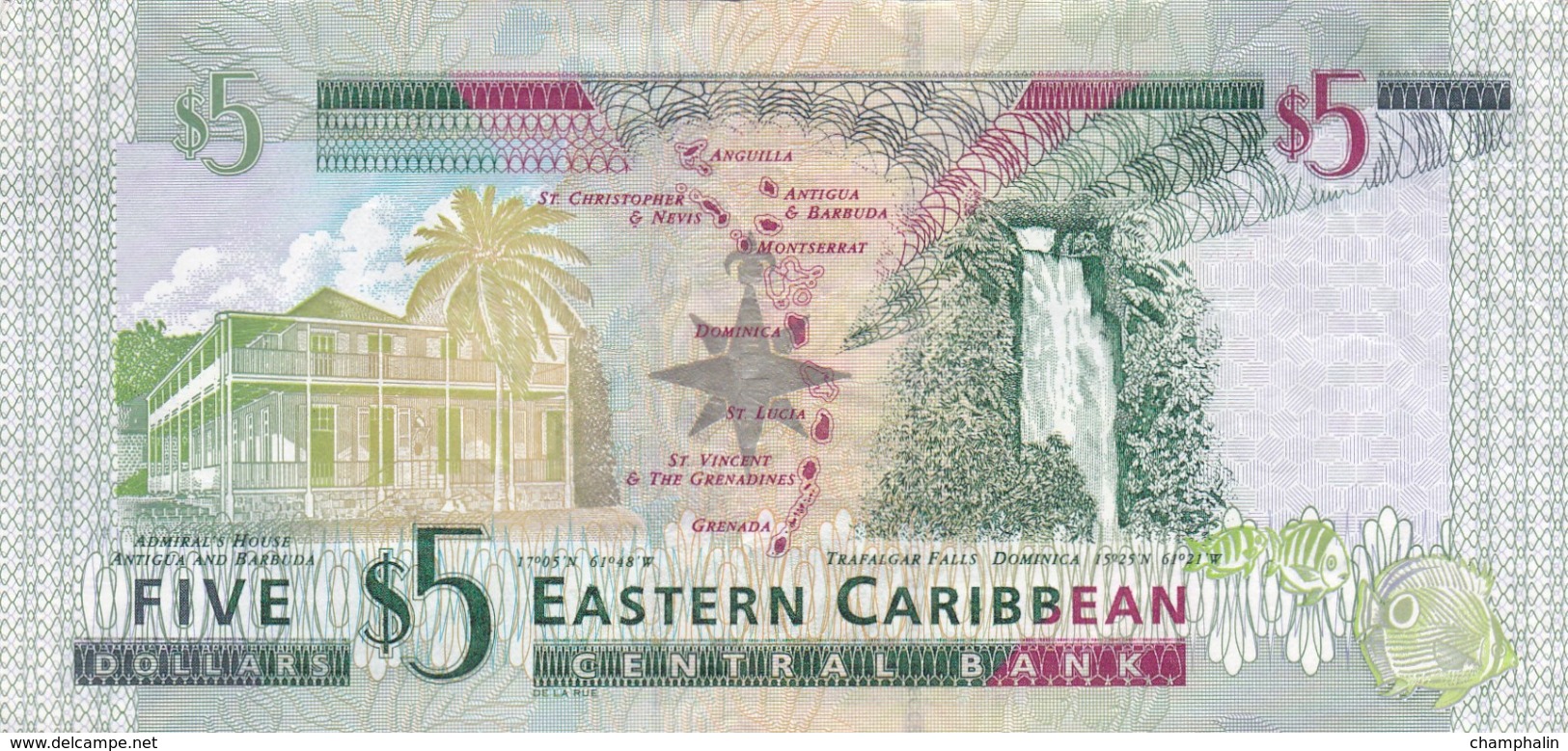 Antilles Britanniques - Billet De 5 Dollars - Elizabeth II - Non Daté (2008) - P47a - Oostelijke Caraïben