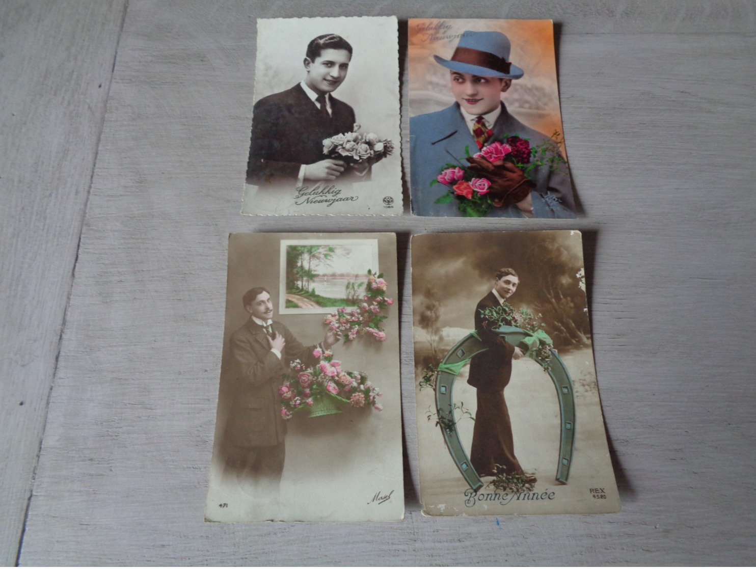 Beau lot de 60 cartes postales de fantaisie  hommes  homme   Mooi lot 60 postkaarten van fantasie mannen man -  60 scans