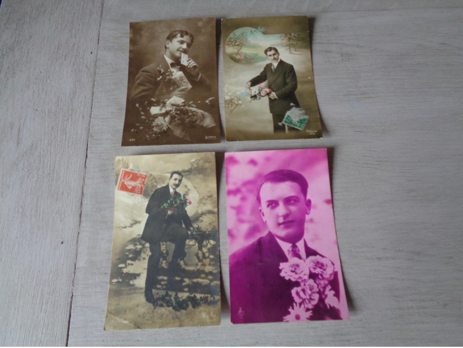 Beau lot de 60 cartes postales de fantaisie  hommes  homme   Mooi lot 60 postkaarten van fantasie mannen man -  60 scans