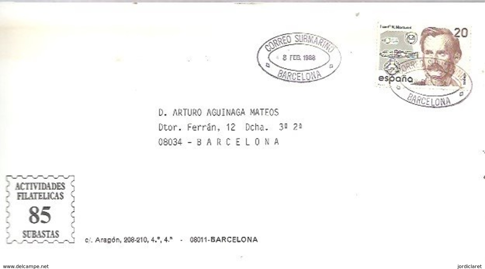 POSTMARKET ESPAÑA  1988 MAHON - Submarines