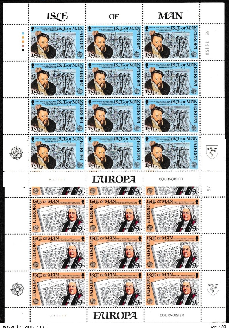 1982 Isola Di Man Isle Of Man EUROPA CEPT EUROPE 12 Serie Di 2v. MNH** In Minifoglio 2 Minisheets - 1982