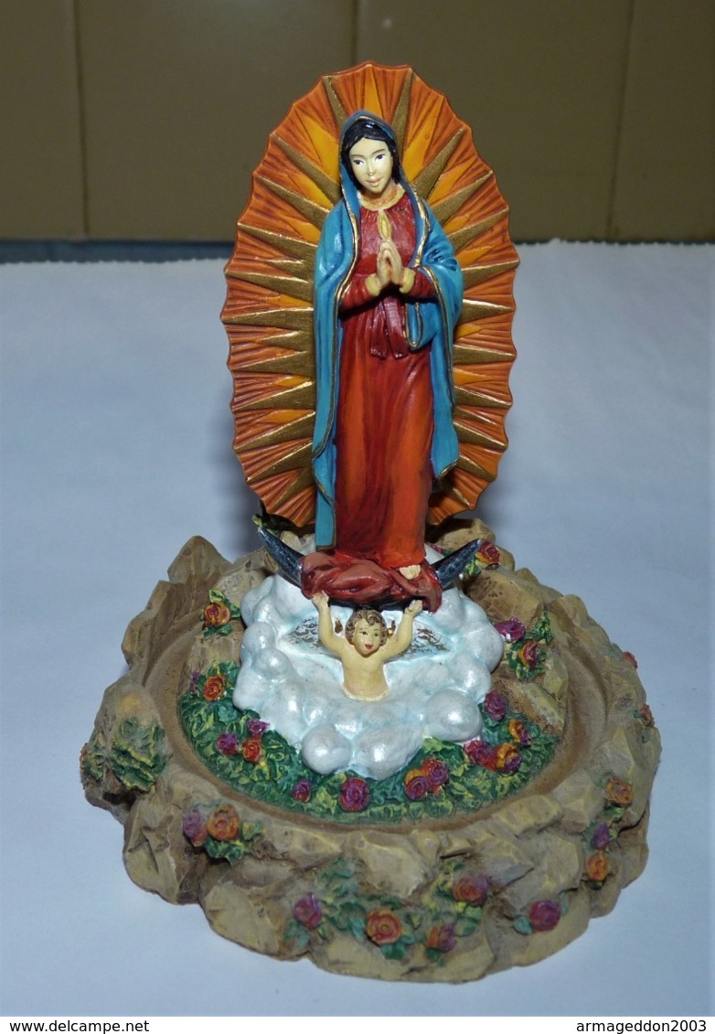 THE FRANKLIN LINT OUR LADY OF GUADALUPE STATUE RÉSINE SOUS CLOCHE EN VERRE TBE - Altri & Non Classificati