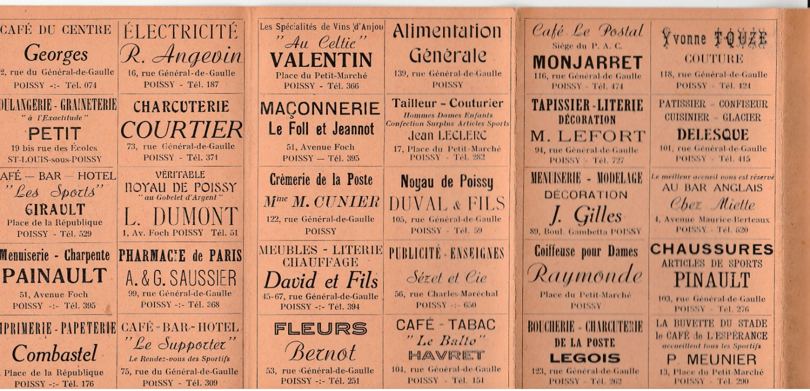 POISSY ATHLÉTIC CLUB - Calendrier De La Saison 1951-52 - Championnat De FRANCE - Sport, RUGBY, Publicité - - Poissy