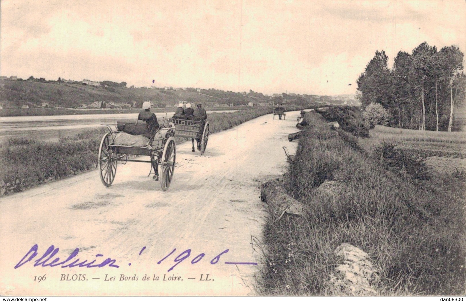 41 BLOIS LES BORDS DE LA LOIRE ATTELAGES PAS CIRCULEE 1906 - Blois