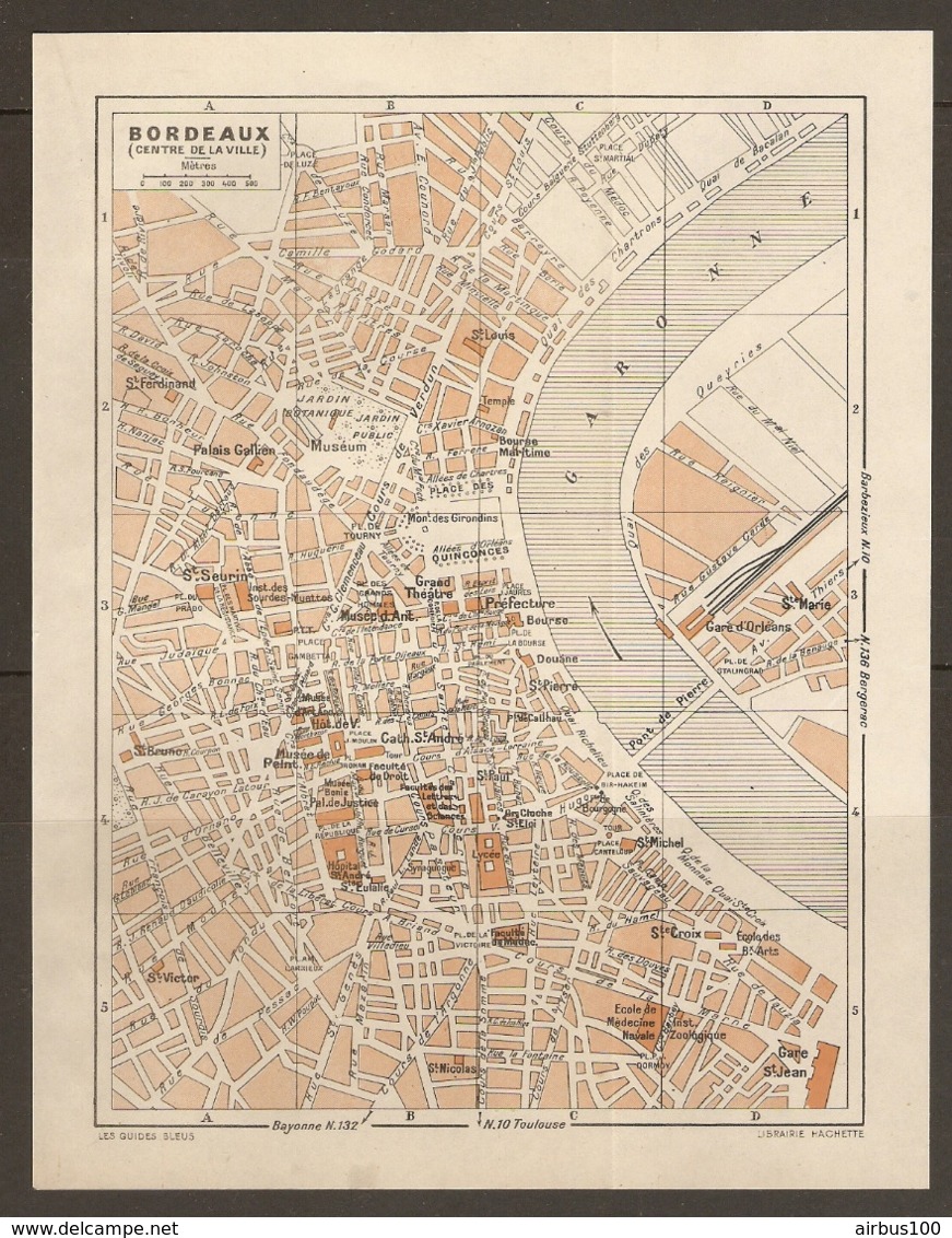 CARTE PLAN 1952 - BORDEAUX CENTRE VILLE - Topographical Maps