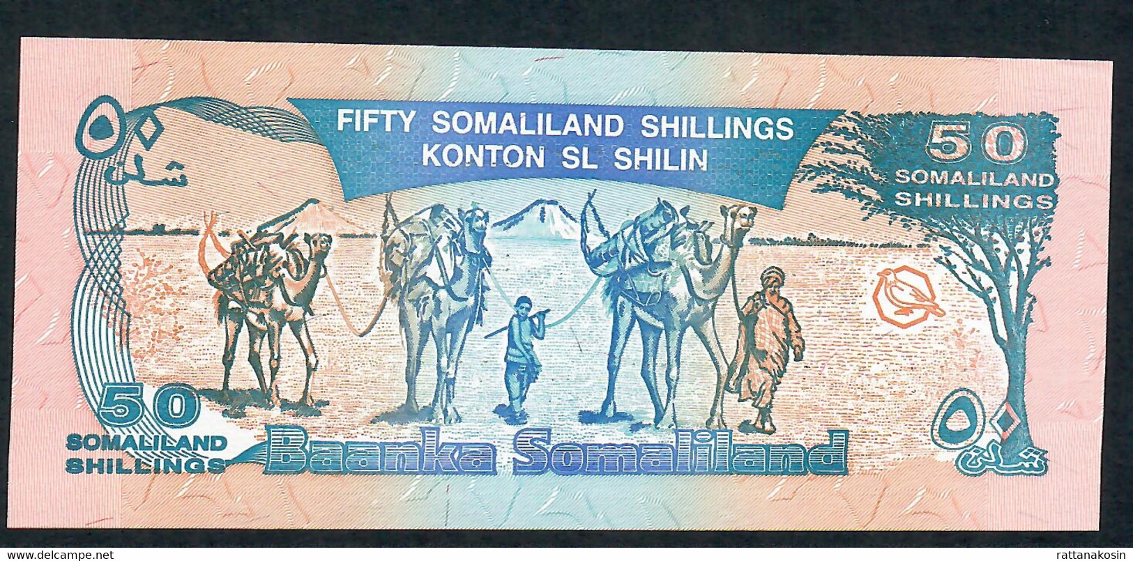 SOMALILAND  P17a 50  SHILLINGS 1996  #AD  Overprint 4a    RARE     UNC. - Somalie