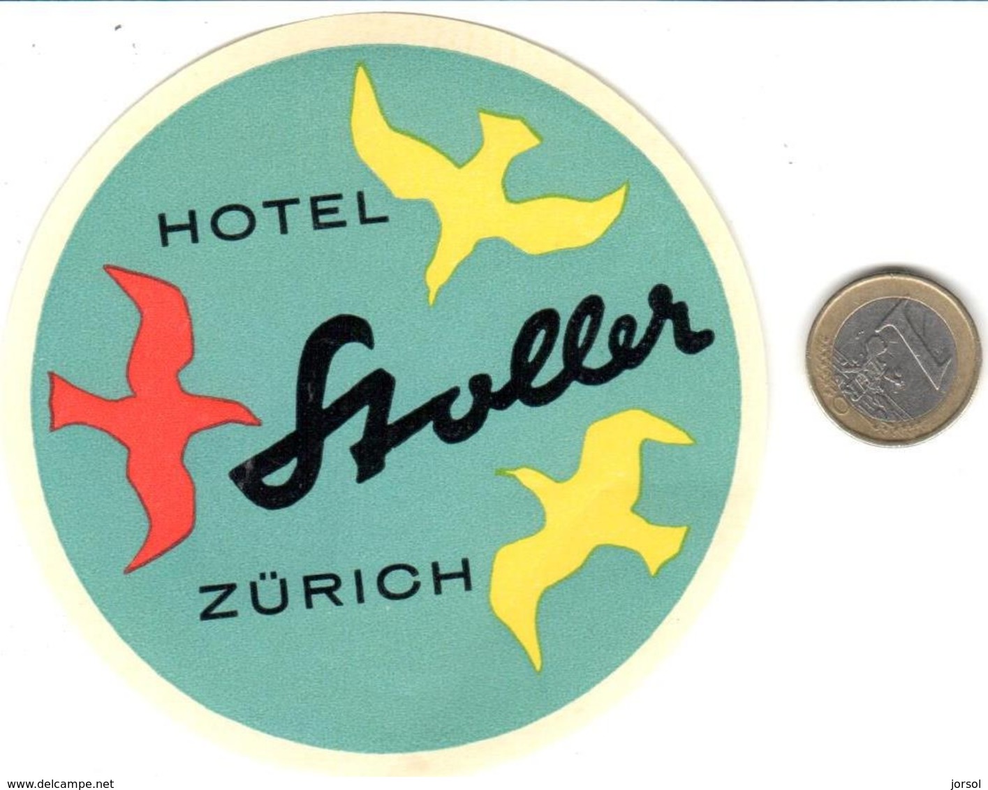 ETIQUETA DE HOTEL  - HOTEL STOLLER  -ZÜRICH  -SUIZA - Etiquetas De Hotel